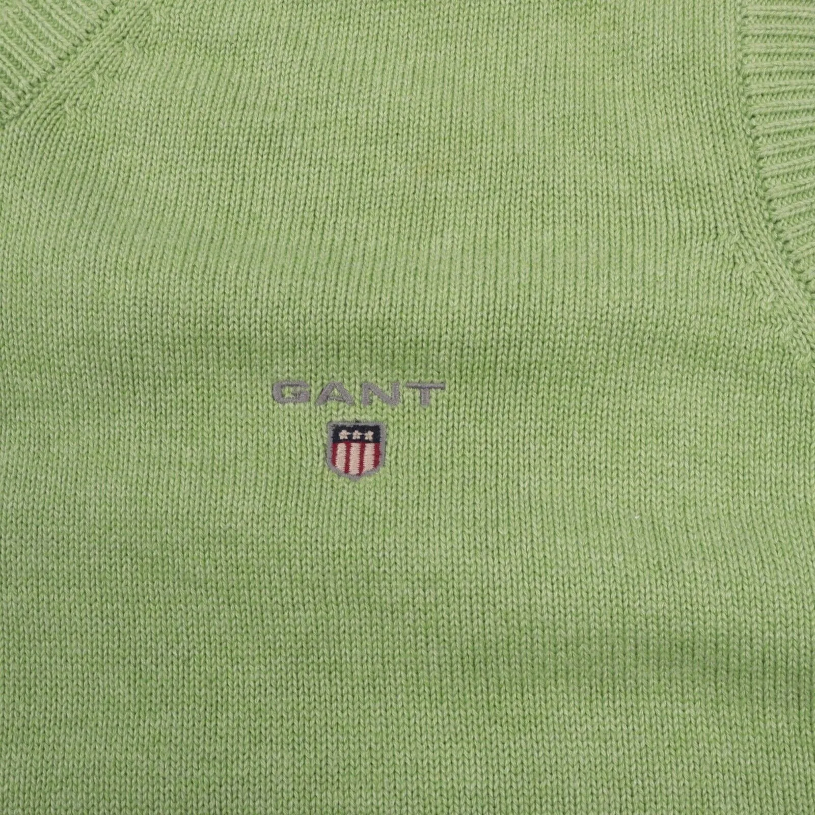 Men's GANT Green Cotton V Neck Jumper Vest Size M