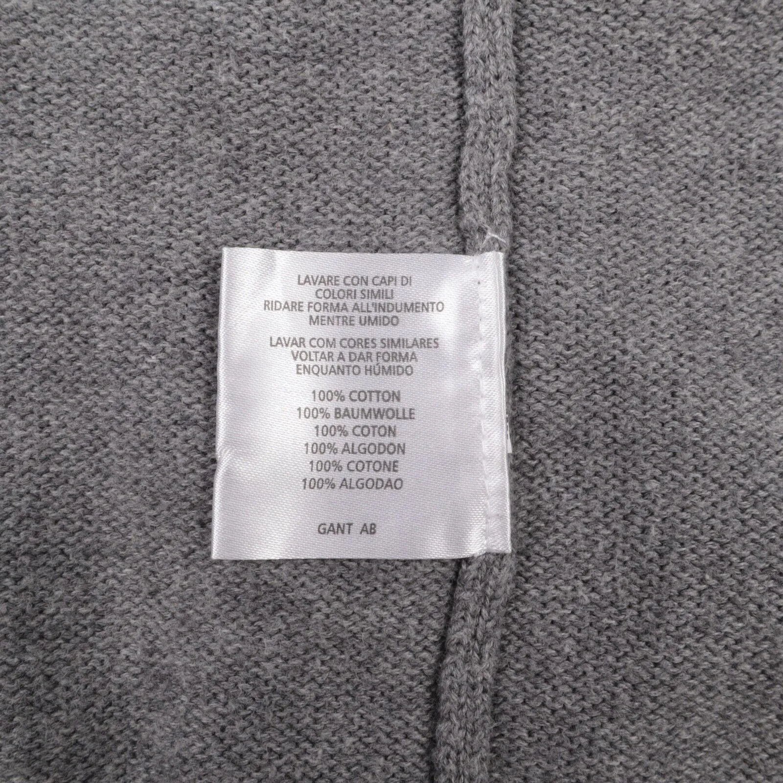 Men's GANT Grey Cotton V-Neck Jumper Vest Size L