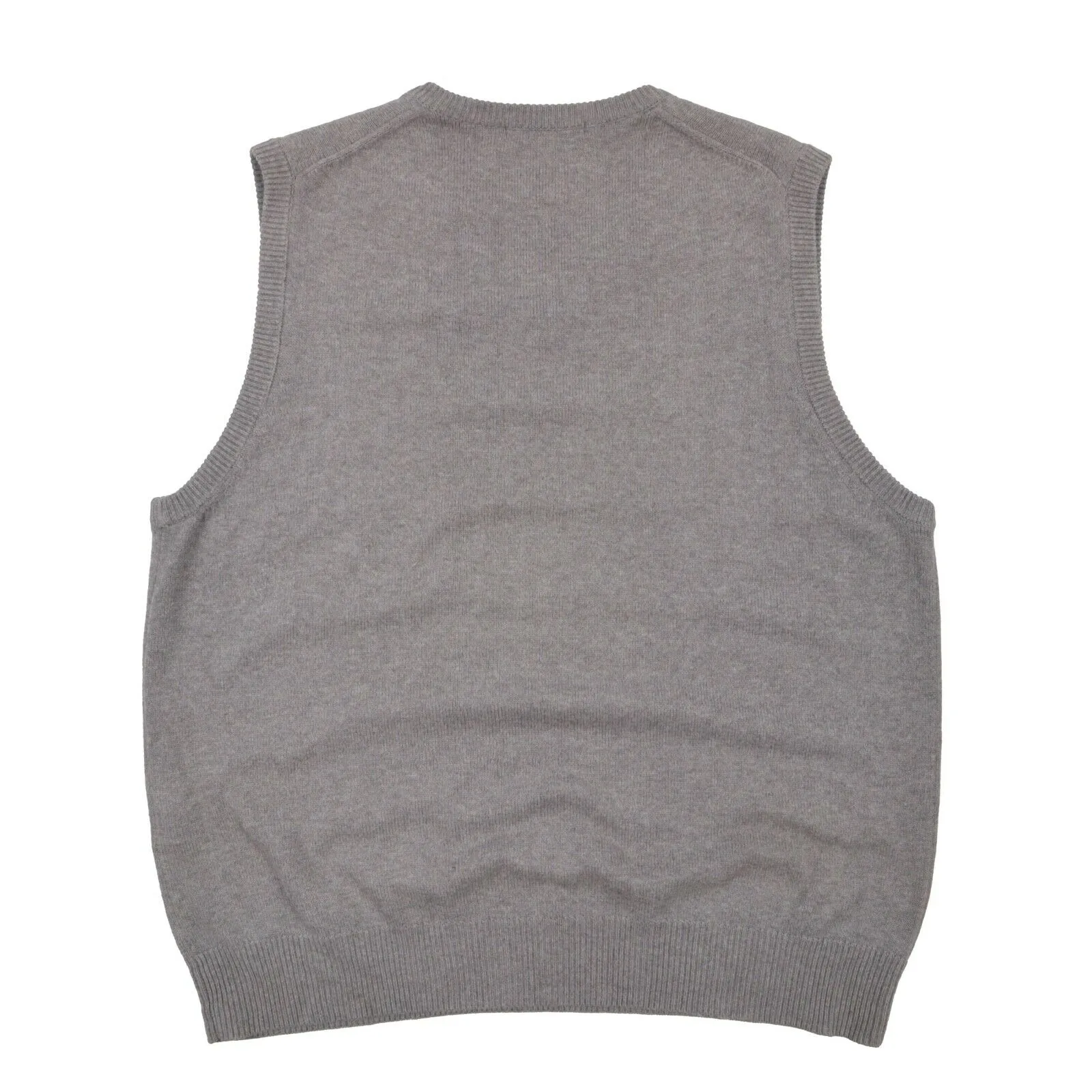 Men's GANT Grey Cotton V-Neck Jumper Vest Size L