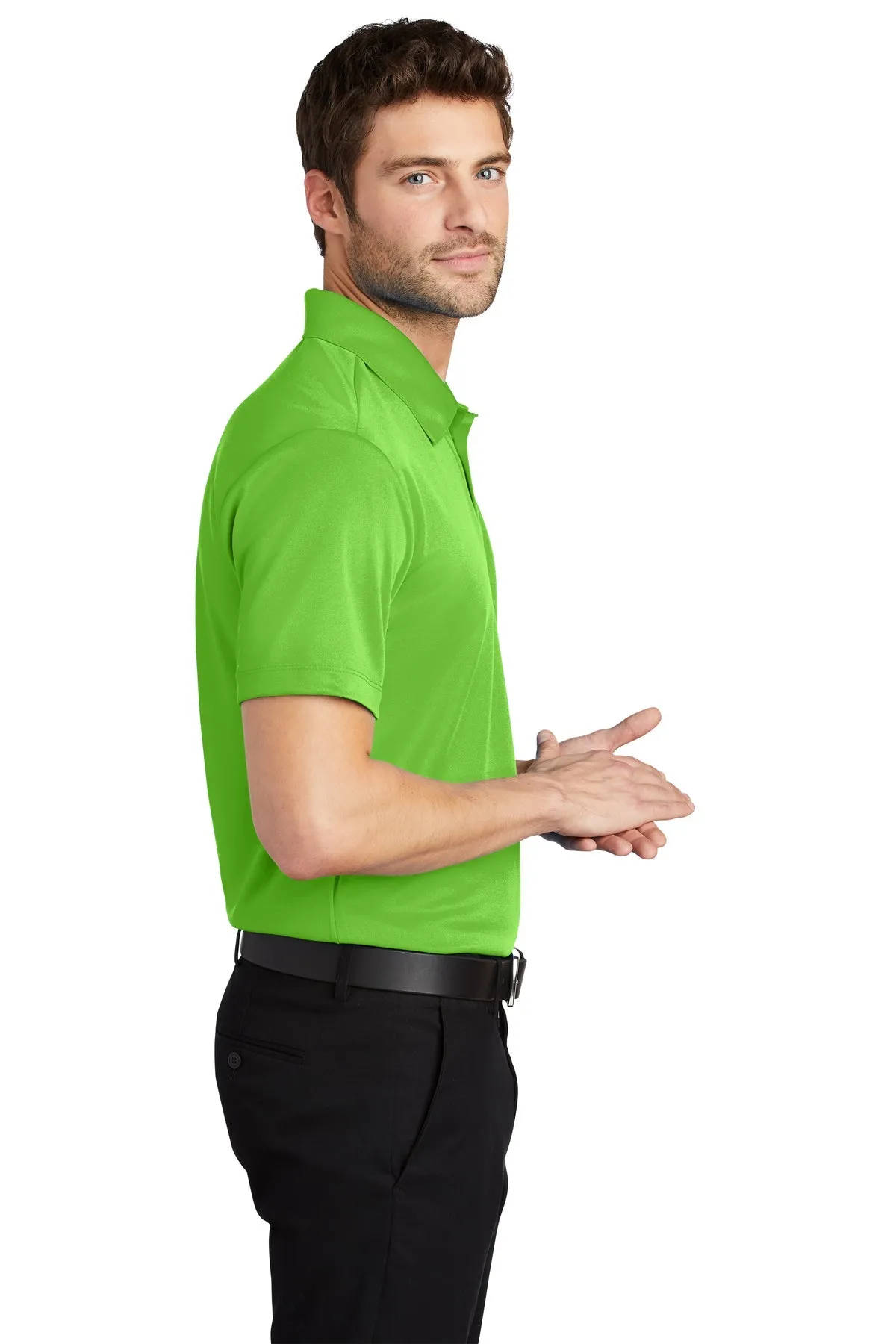 Port Authority Silk Touch Branded Performance Polos, Lime