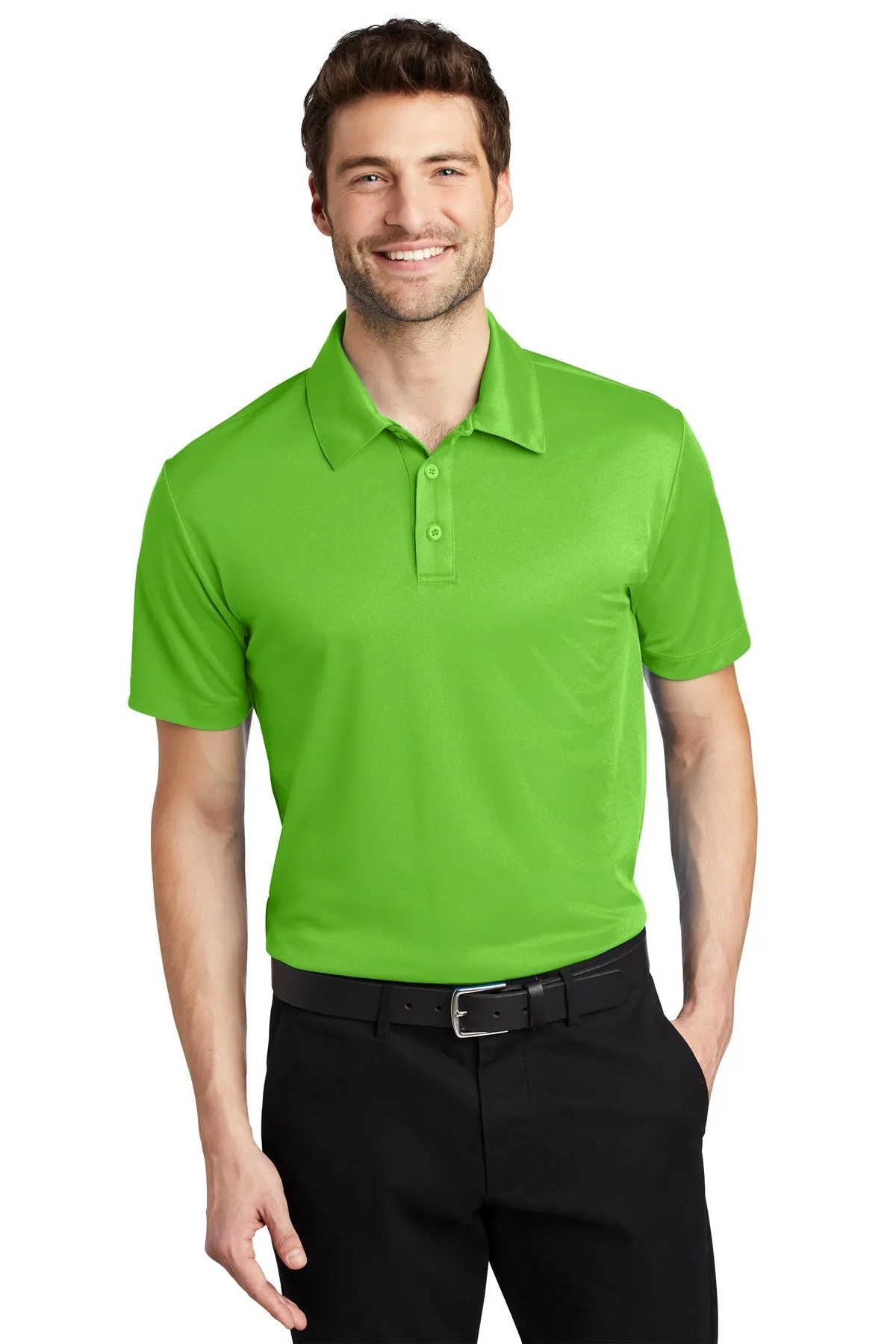 Port Authority Silk Touch Branded Performance Polos, Lime