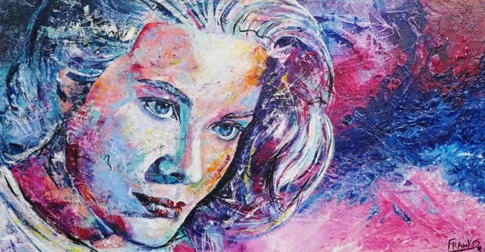 Princess Grace 190cm x 100cm Grace Kelly Painting (SOLD)