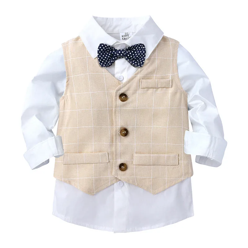 Spring Autumn Baby Boys Gentleman Style Clothes Sets