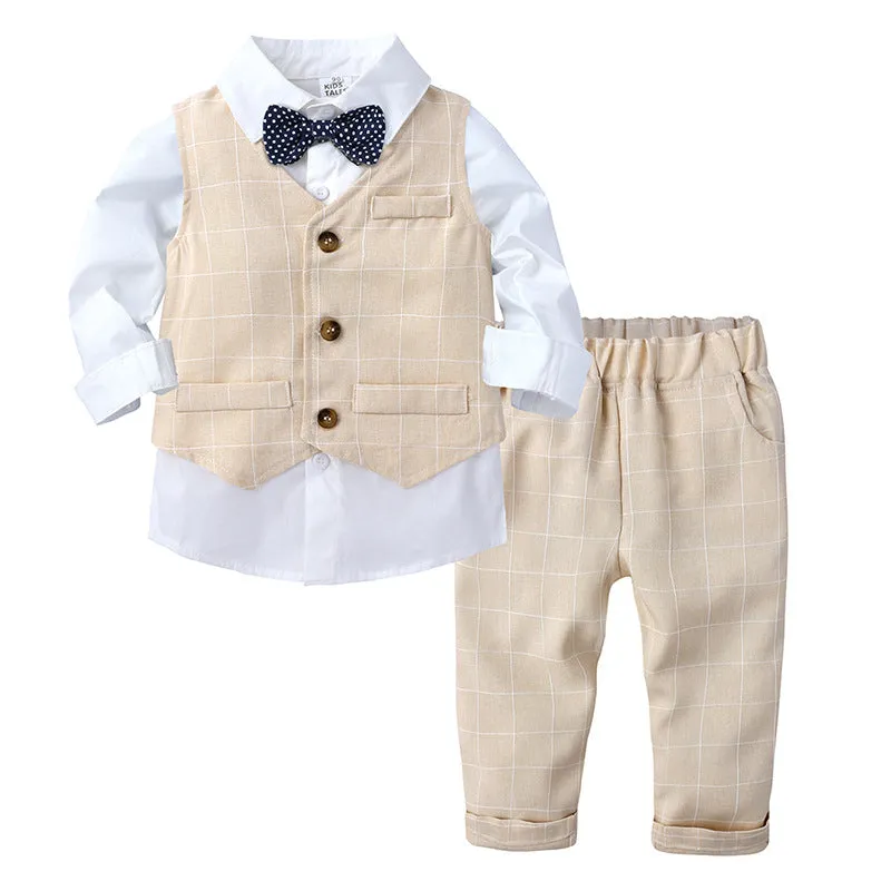 Spring Autumn Baby Boys Gentleman Style Clothes Sets
