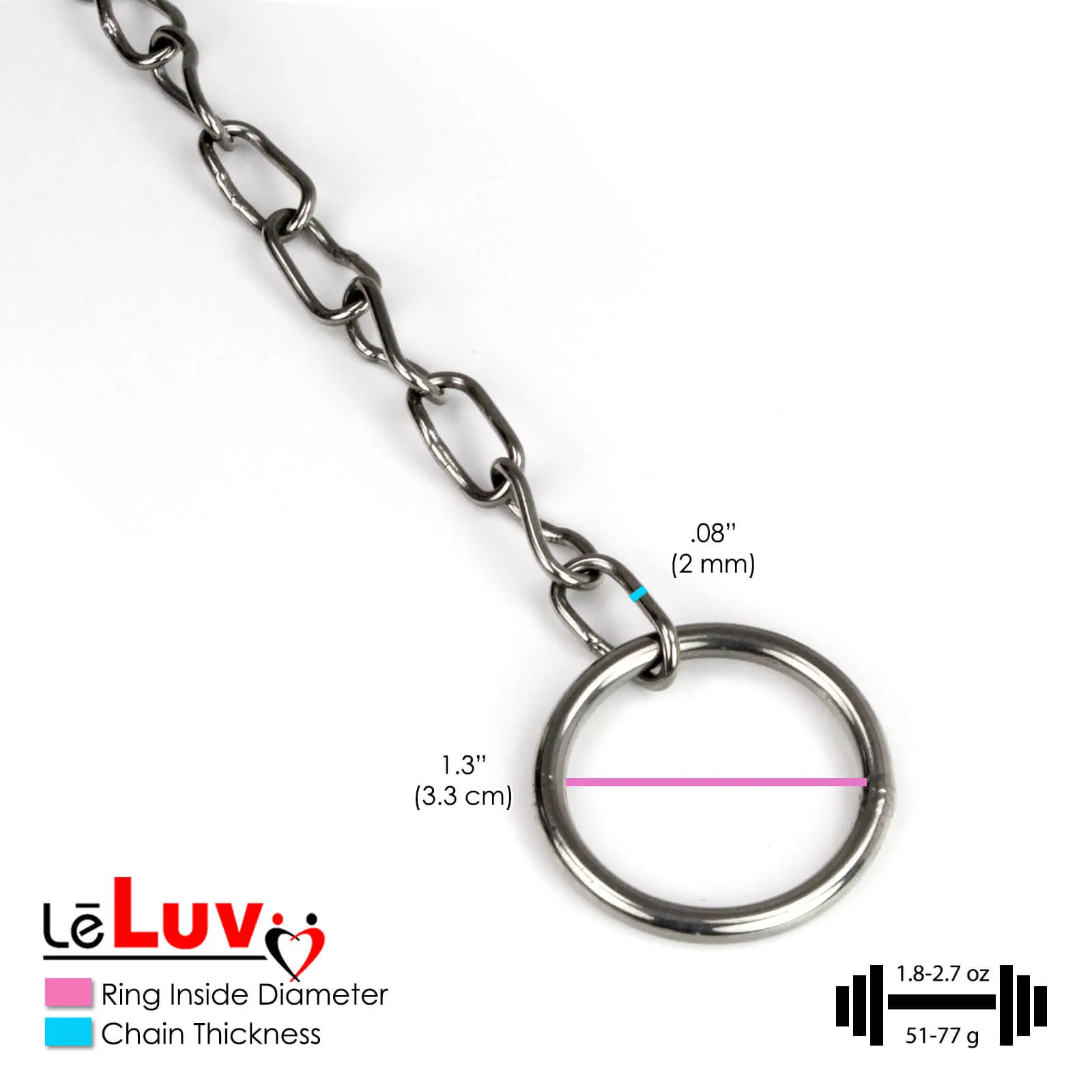 Stainless Steel Chain Collar Choker with Ringed Ends