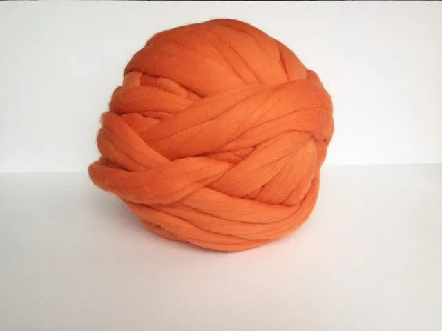 Super Chunky 100% Merino Wool Yarn, Orange