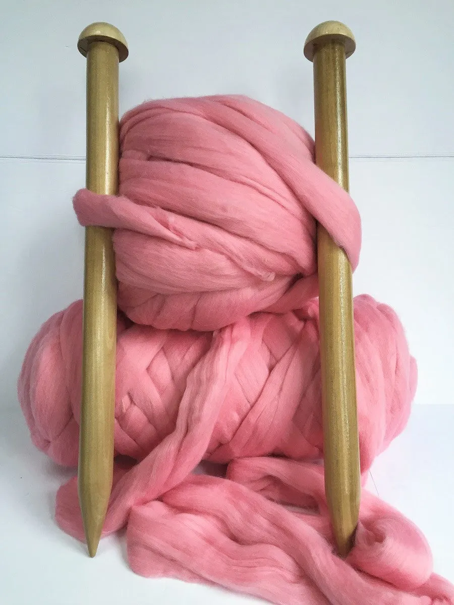 Super Chunky 100% Merino Wool Yarn. Pink