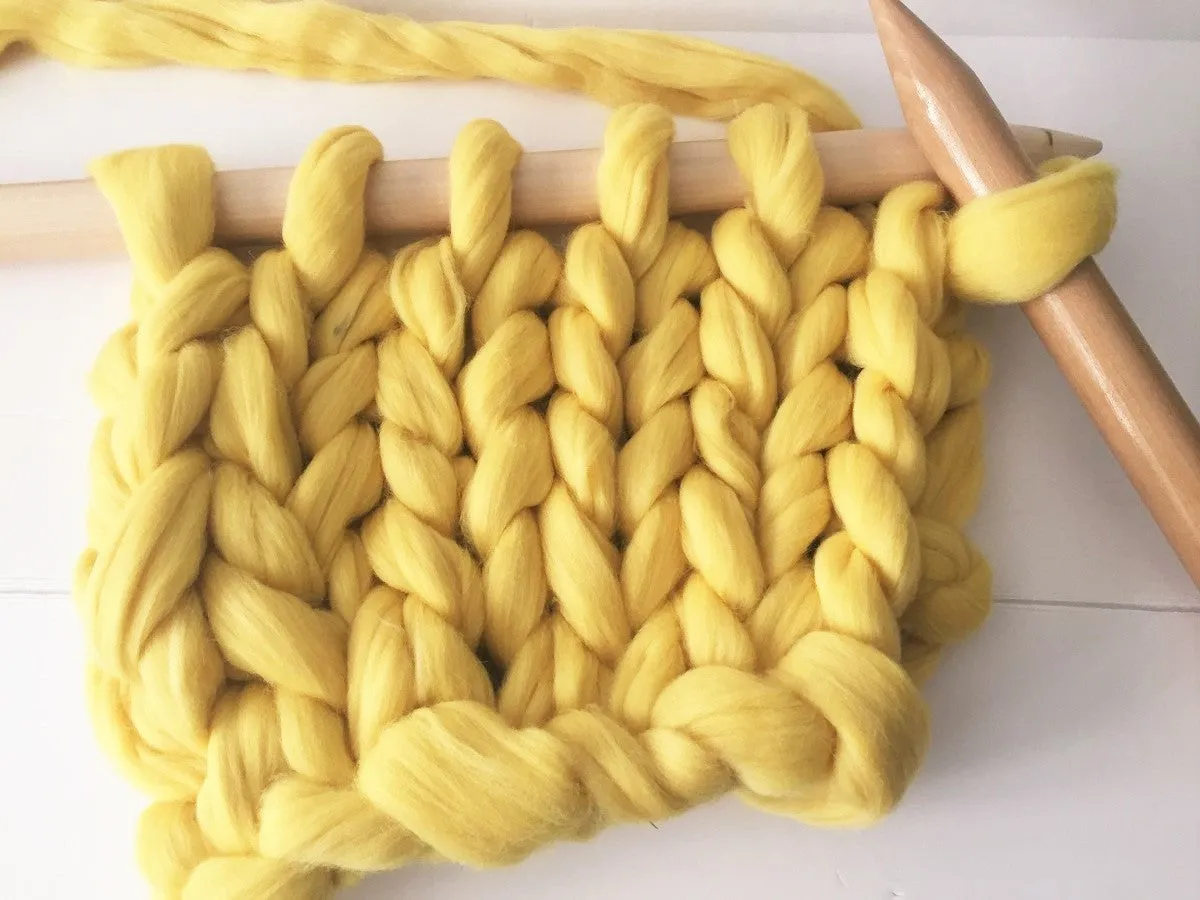 Super Chunky 100% Merino Wool Yarn. Yellow