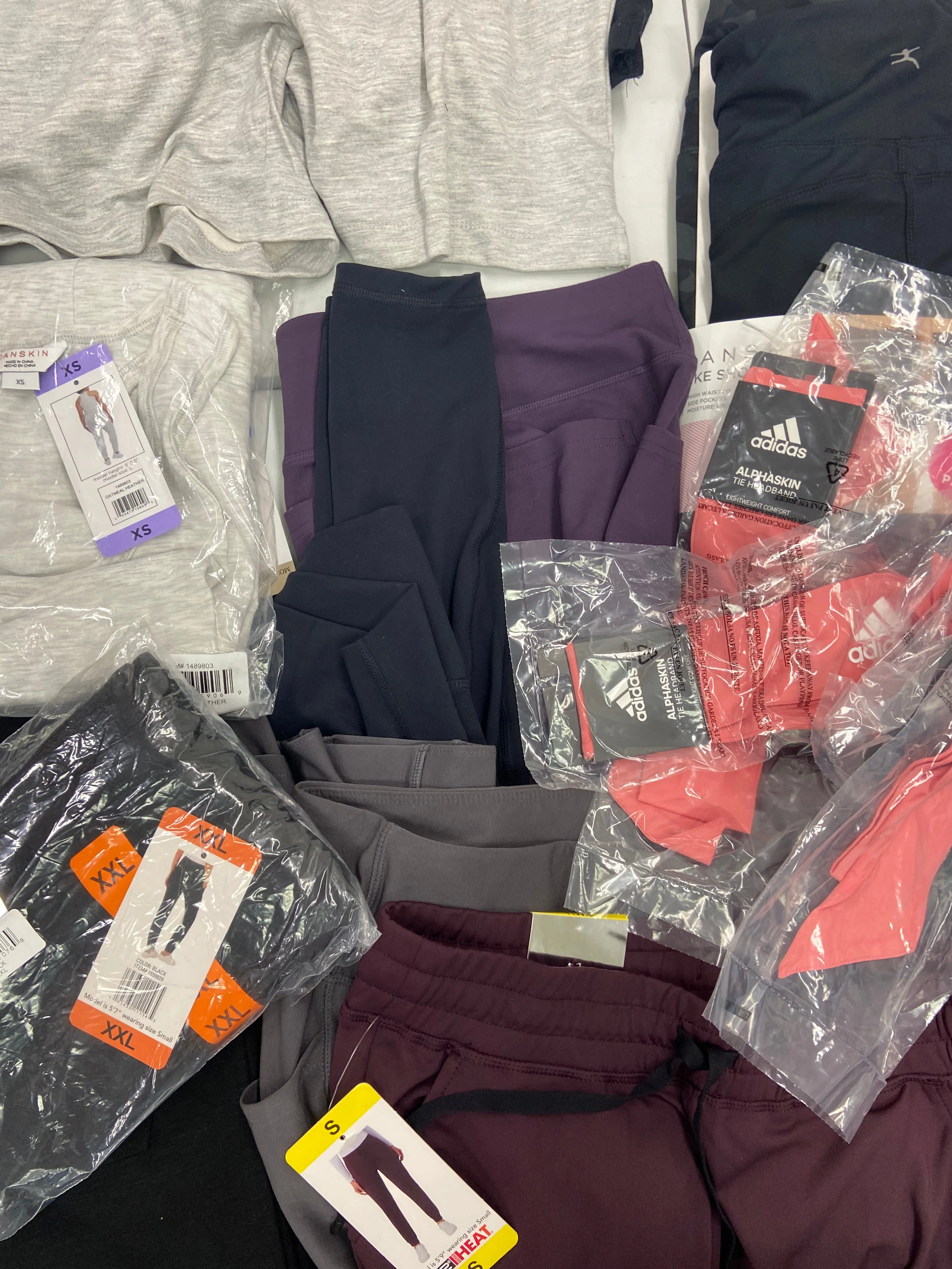 Women's Clothing Activewear Bottoms and Others Wholesale Lot, ADIDAS, SKETCHERS, SPYDER, DANSKIN, MATTY M, MONDETTA and more, 23 items, Shelf Pulls, MSRP $760