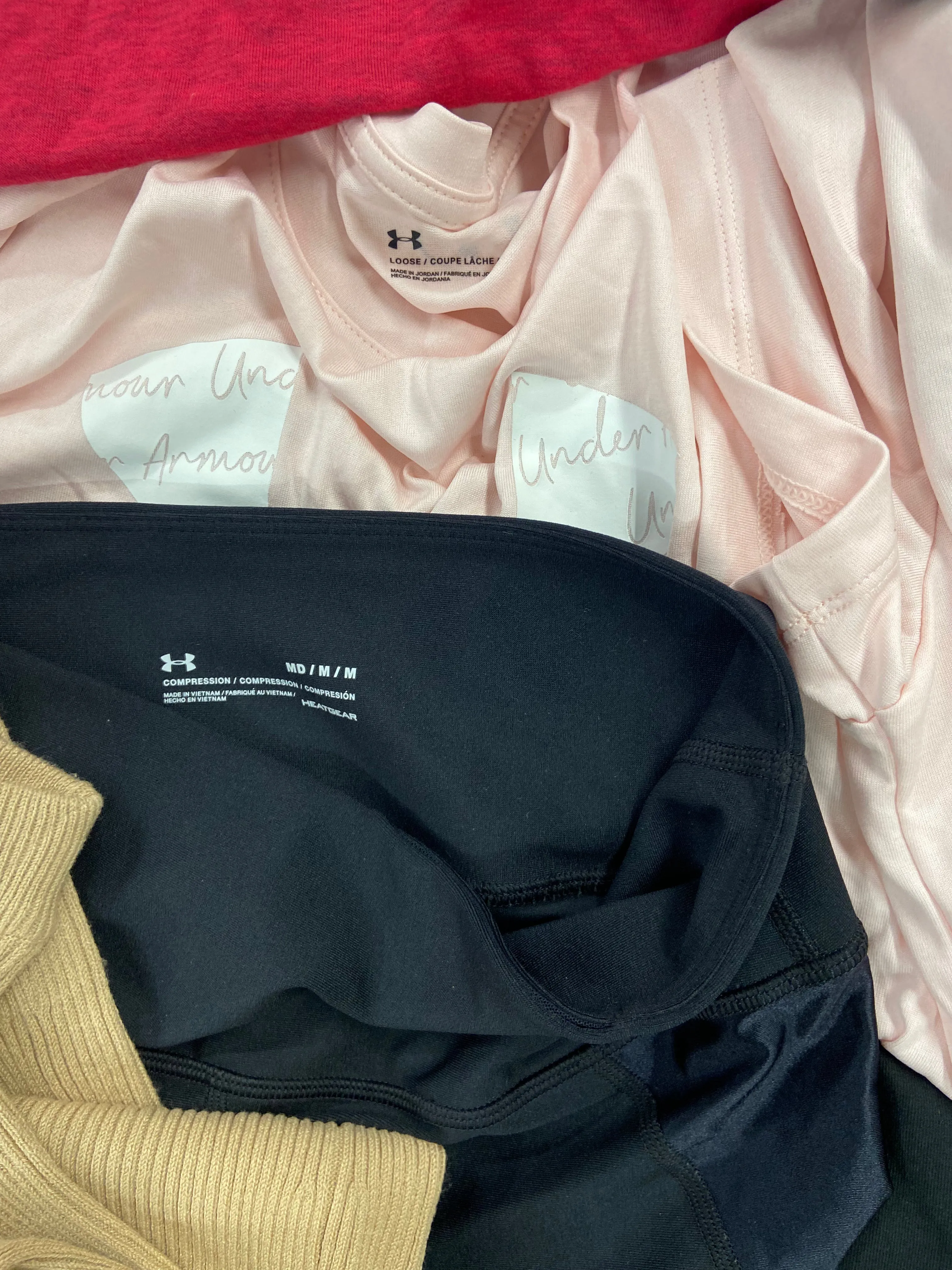 Women's Clothing Wholesale Lot, ADIDAS, NIKE, UNDER ARMOUR, IDEOLOGY and more, 27 items, Shelf Pulls, MSRP $844