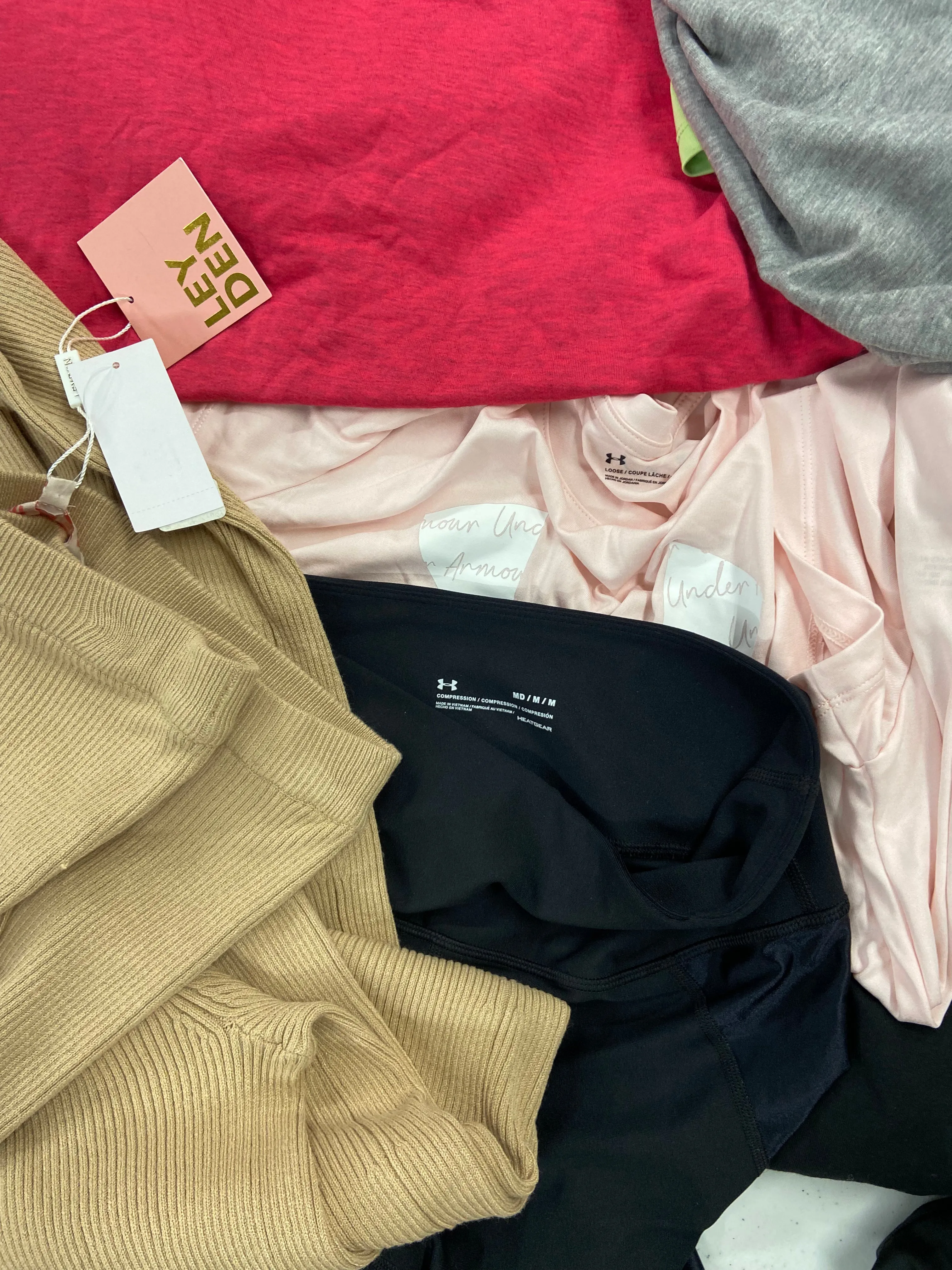 Women's Clothing Wholesale Lot, ADIDAS, NIKE, UNDER ARMOUR, IDEOLOGY and more, 27 items, Shelf Pulls, MSRP $844