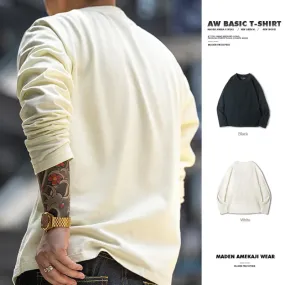 Workwear Heavyweight Cotton Long Sleeved T-shirt with Senseless Printing
