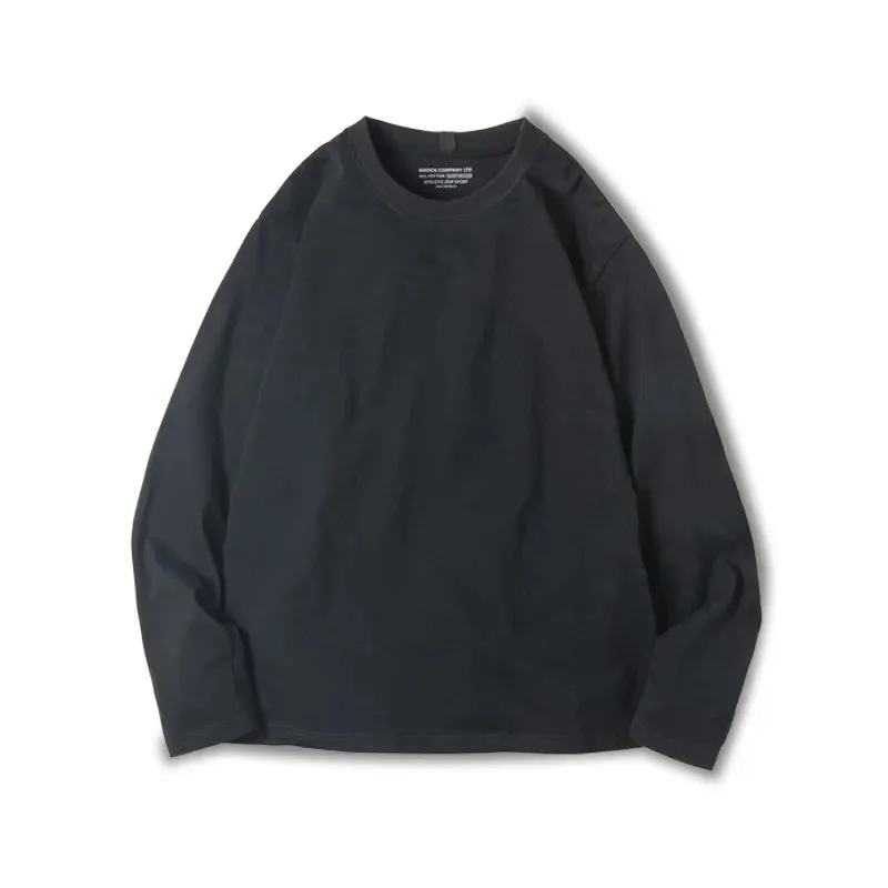Workwear Heavyweight Cotton Long Sleeved T-shirt with Senseless Printing