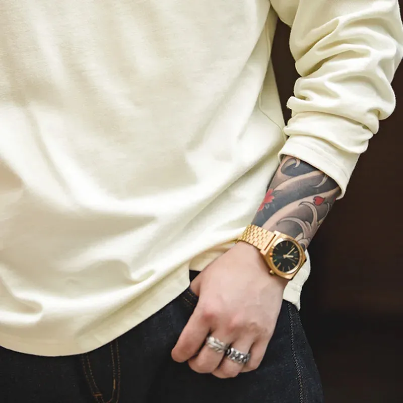 Workwear Heavyweight Cotton Long Sleeved T-shirt with Senseless Printing