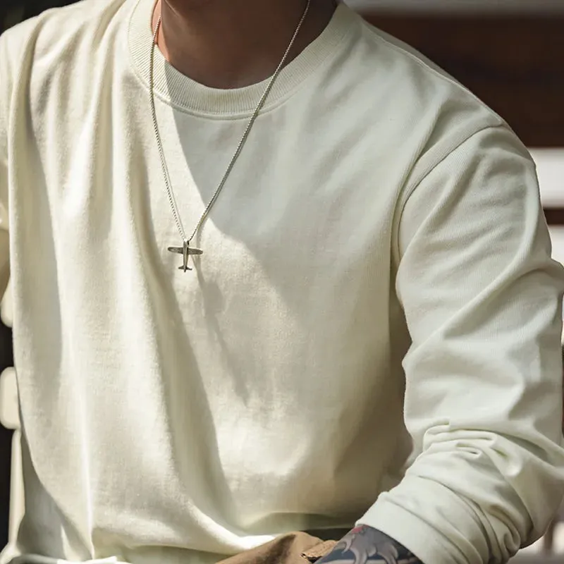 Workwear Heavyweight Cotton Long Sleeved T-shirt with Senseless Printing