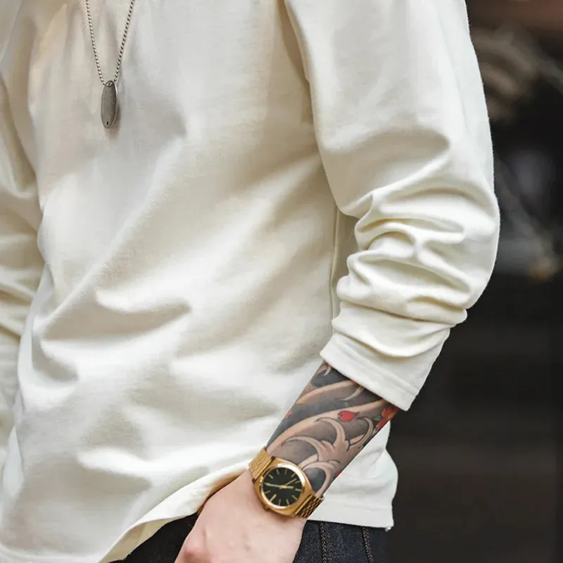 Workwear Heavyweight Cotton Long Sleeved T-shirt with Senseless Printing
