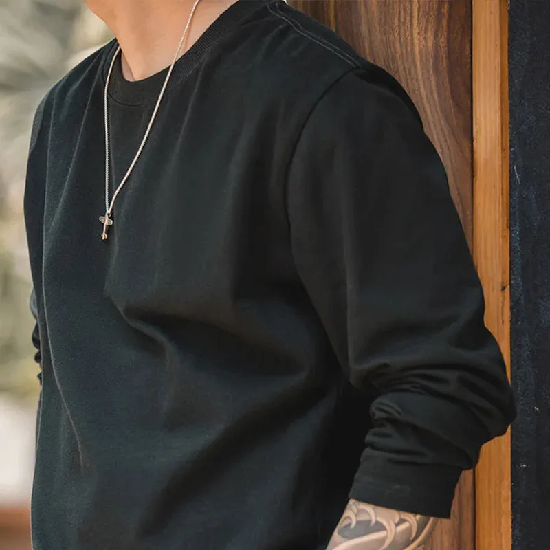 Workwear Heavyweight Cotton Long Sleeved T-shirt with Senseless Printing